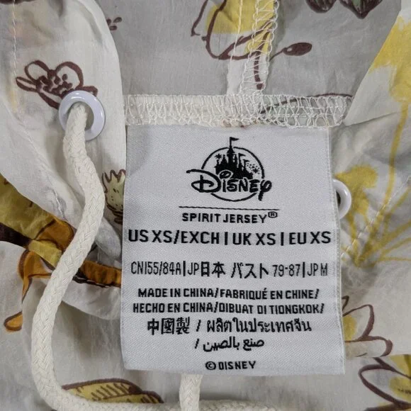 Disney Spirit Jersey Windbreaker Womens XS All Over Print Hoodie Pullover NWT - Picture 6 of 10